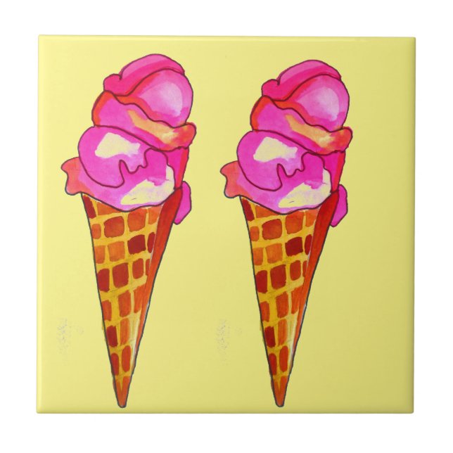 icecream gelato cute food art tile (Front)