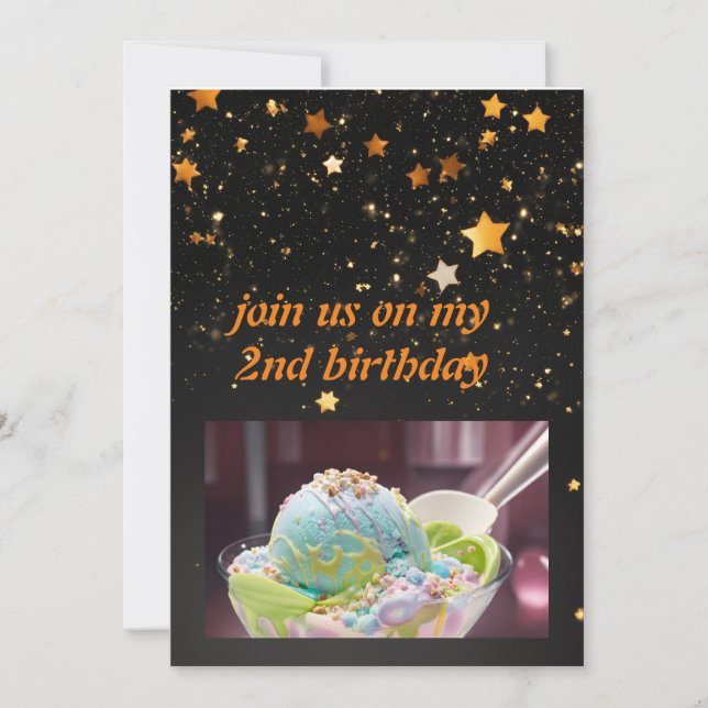  Icecream magic birthday Invitation (Front)