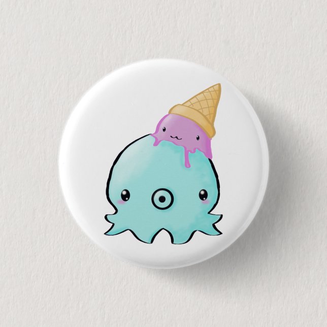Icecream Squid 3 Cm Round Badge (Front)