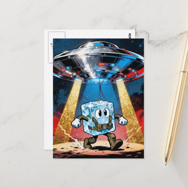 icecube UFO abduction Postcard (Front/Back In Situ)