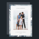 Iced Agate Border | Hanukkah Photo Holiday Card<br><div class="desc">Send Hanukkah greetings to friends and family with our elegant photo cards. Designed to accommodate a single vertical or portrait orientated photo,  card features a watercolor geode agate slice border in moody light blues. Personalise with your custom Hanukkah greeting and family name(s).</div>