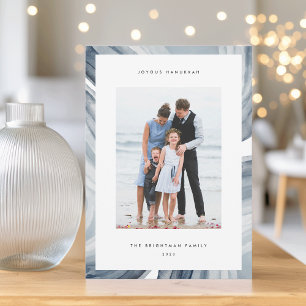 Iced Agate Border   Hanukkah Photo Holiday Card