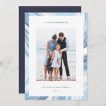 Iced Agate Border | Hanukkah Photo Holiday Card<br><div class="desc">Send Hanukkah greetings to friends and family with our elegant photo cards. Designed to accommodate a single vertical or portrait orientated photo,  card features a watercolor geode agate slice border in pale blues. Personalise with your custom Hanukkah greeting and family name(s).</div>