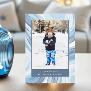 Iced Agate   Hanukkah Photo Holiday Card
