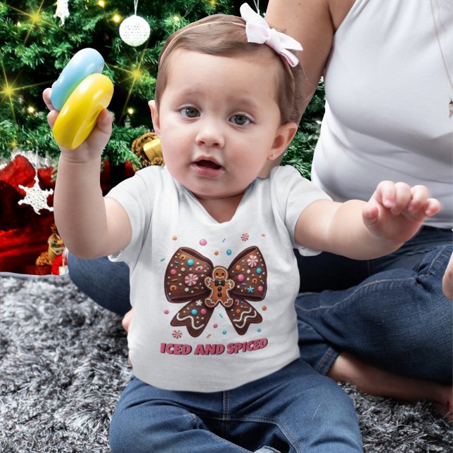 Iced and Spiced Gingerbread Coquette Bow Baby T-Shirt (Creator Uploaded)