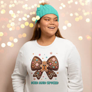 Iced and Spiced Gingerbread Coquette Bow Sweatshirt