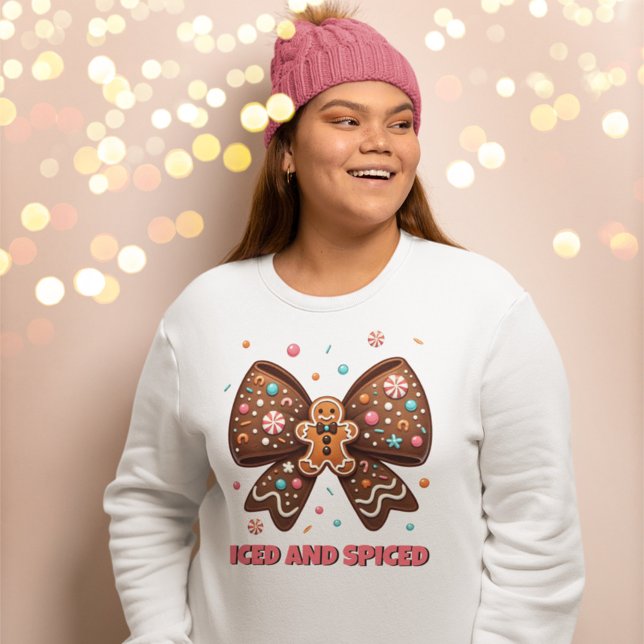 Iced and Spiced Gingerbread Coquette Bow Sweatshirt (Creator Uploaded)