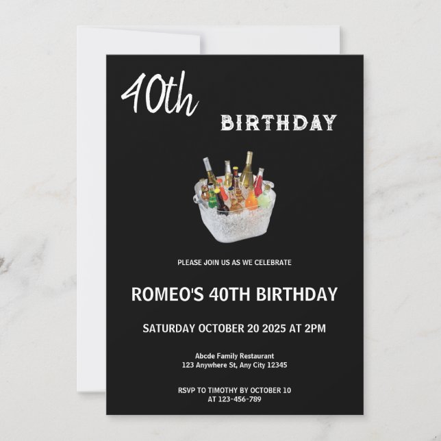 Iced Beer Birthday Invitation (Front)