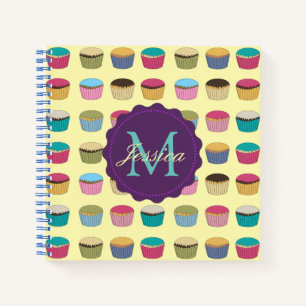 Iced Buns Cupcake Colourful Pattern Personalised Notebook