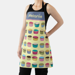 Iced Buns Cupcakes Cakes Pattern Personalised Apron