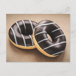 ICED CHOCOLATE RING DOUGHNUTS POSTCARD