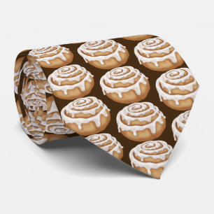 Iced cinnamon bun bakery tiled tie