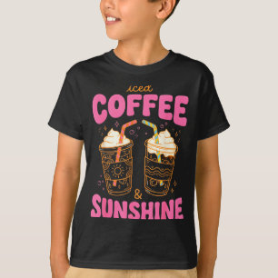Iced coffee and sunshine summer vibes funny cute T-Shirt