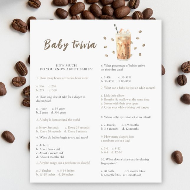Iced Coffee baby shower - Baby Trivia Game (Creator Uploaded)