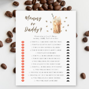 Iced Coffee baby shower - mummy or daddy game