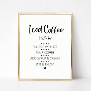 Iced Coffee Bar Drink Sign