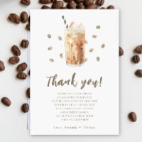 Iced Coffee brewing Baby shower Thank you