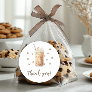 Iced Coffee brewing Baby shower Thank you  Classic Round Sticker