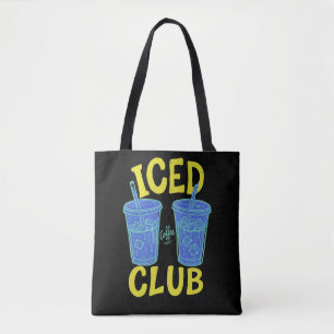 Iced Coffee Club Summer Blue Yellow Coffee Lover Tote Bag