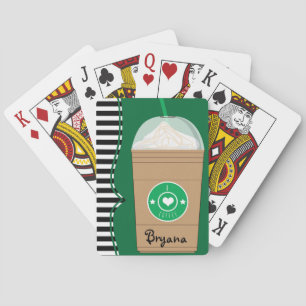 Iced Coffee Frappuccino Personalised Playing Cards