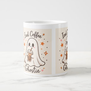 Iced Coffee Ghostie - Cute Halloween  Large Coffee Mug