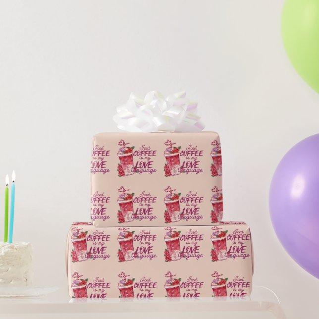 Iced Coffee Is My Love Cream Wrapping Paper (Party Gifts)