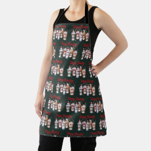 Iced Coffee Stay Frosty Christmas Snowman Xmas Apron