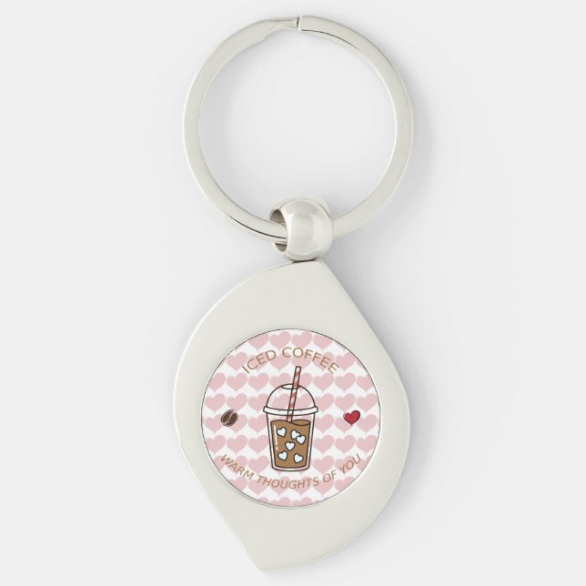 Iced Coffee Warm Thoughts Of You Key Ring (Front)
