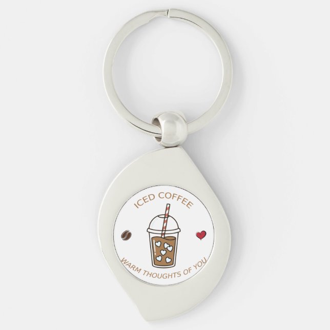 Iced Coffee Warm Thoughts Of You Key Ring (Front)