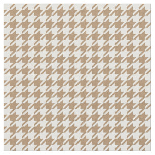 Iced Coffee & White Houndstooth Fabric
