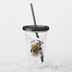 Iced cold coffee acrylic tumbler