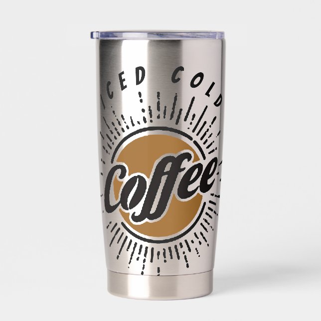 Iced cold coffee personalised insulated tumbler (Right)