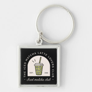 Iced matcha latte lovers club besties matching key ring