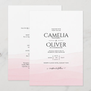 Iced Pink Ombre Wedding Invite