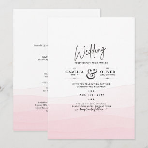 Iced Pink Ombre Wedding Invite