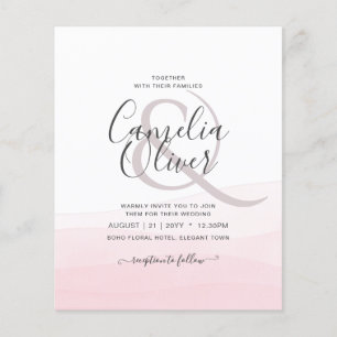 Iced Pink Ombre Wedding Invite Flyer