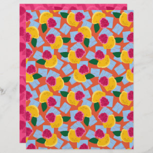 Iced Raspberry Lemonade Scrapbook Paper