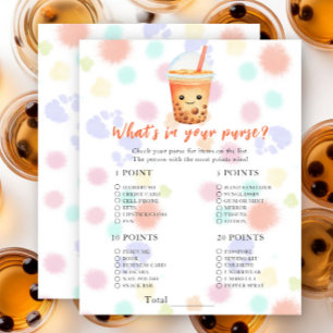 Iced tea baby shower, What's in your purse game
