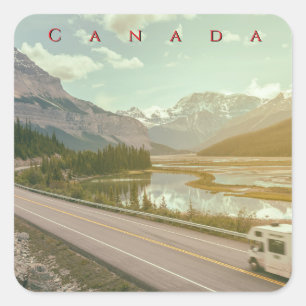 Icefield Parkway Scenic Road Square Sticker