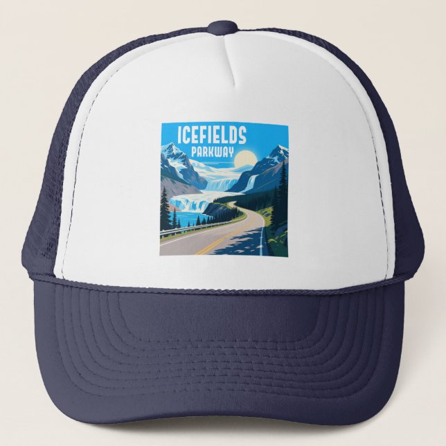 Icefields Parkway Alberta Canada Landscape Trucker Hat (Front)