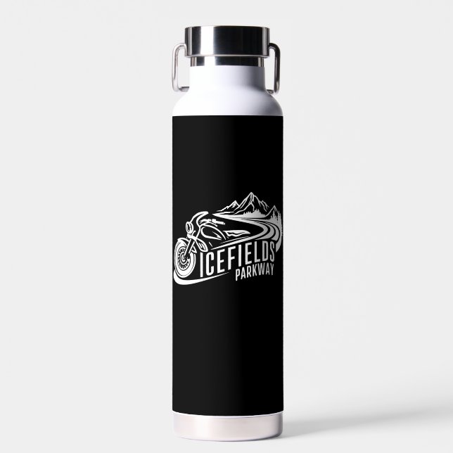 Icefields Parkway Alberta Canada Motorcycle Water Bottle (Front)