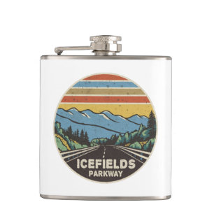 Icefields Parkway Alberta Canada Mountains Hip Flask