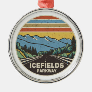 Icefields Parkway Alberta Canada Mountains Metal Tree Decoration
