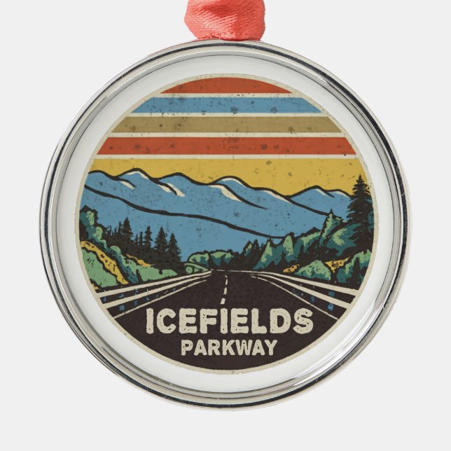 Icefields Parkway Alberta Canada Mountains Metal Tree Decoration (Front)