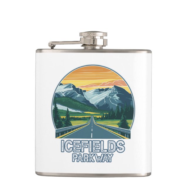 Icefields Parkway Alberta Canada Vista Hip Flask (Front)