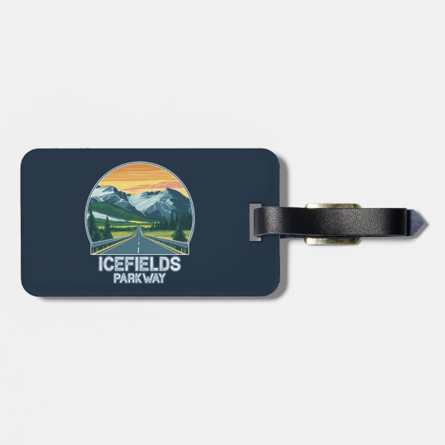 Icefields Parkway Alberta Canada Vista Luggage Tag (Back Horizontal)