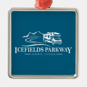 Icefields Parkway Alberta Recreational Vehicle Metal Tree Decoration