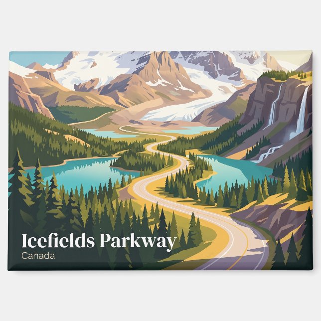 Icefields Parkway Canada Magnet (Front)