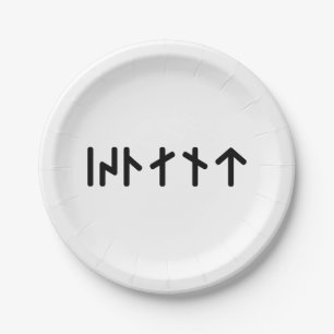 Iceland ᛁᛋᛚᛅᚾᛏ ~ Younger Futhark Runes Paper Plate