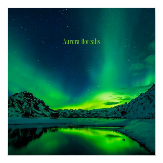 Iceland, Aurora Borealis Poster (Front)